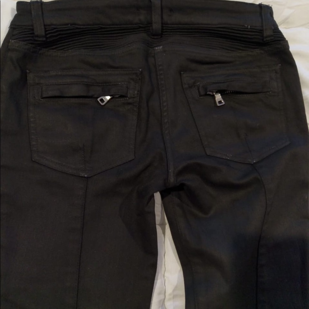 Balmain low rise  biker jeans